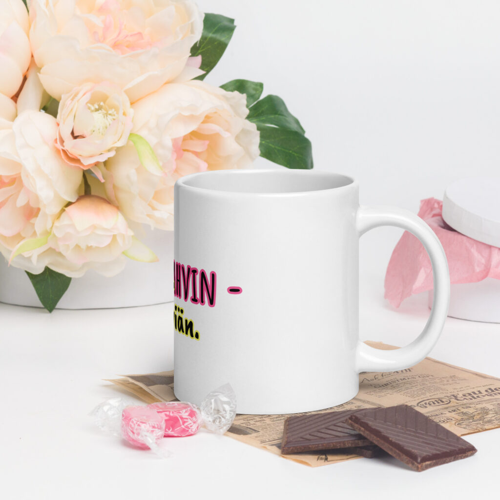 White glossy mug